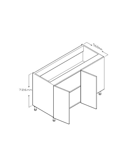BLIND CORNER BASE CABINET TWO DOORS