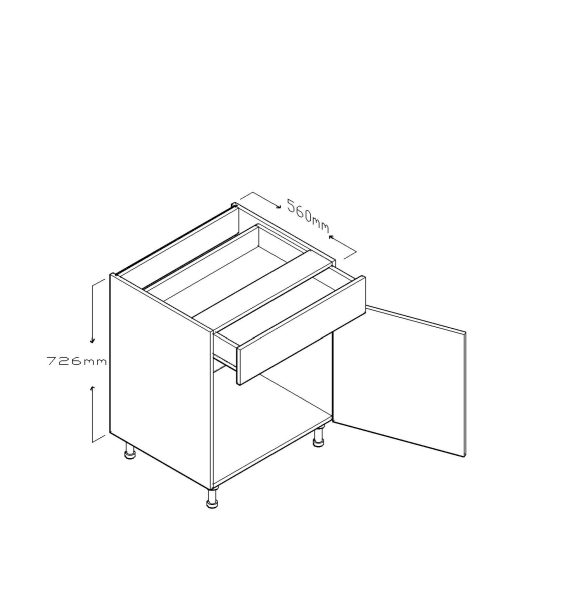 BASE CABINET SINGLE DRAWER SINGLE DOOR