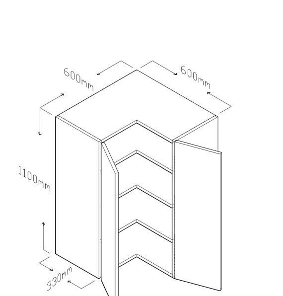 ECO 110 CM L CORNER WALL CABINET