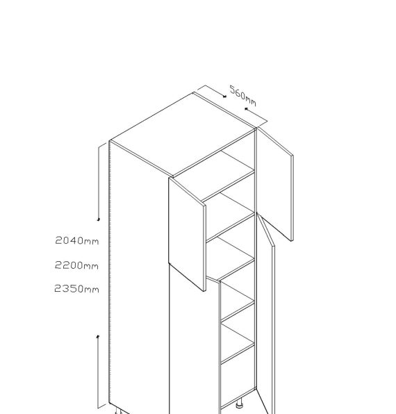 ECO 235 CM TALL CABINET DOUBLE DOORS