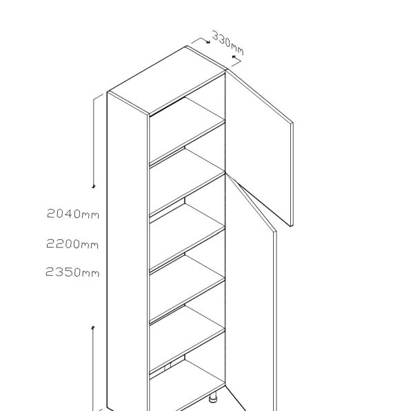 ECO 235 CM NARROW TALL CABINET SINGLE DOOR