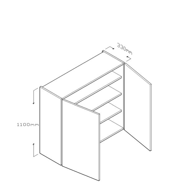 ECO 110 CM WALL CABINET DOUBLE DOORS